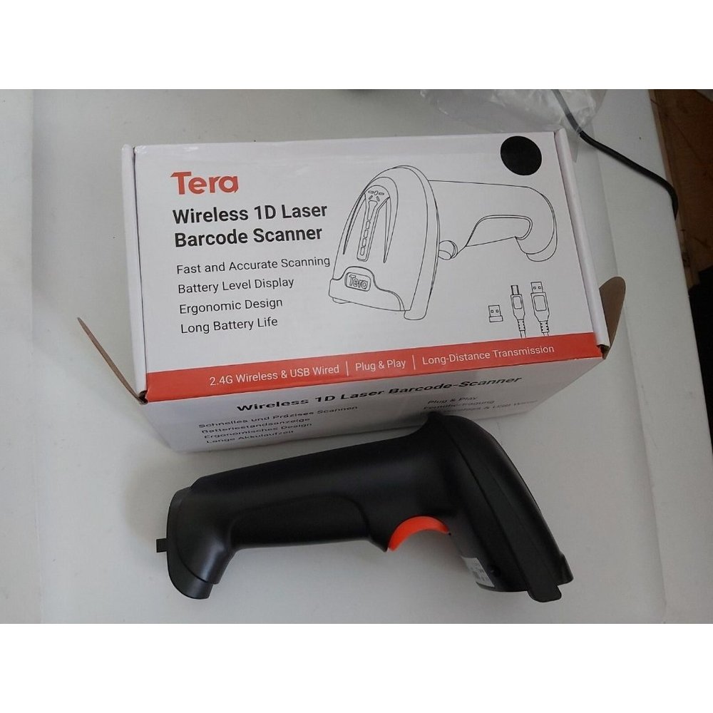 Tera Wireless 1D Laser Barcode Scanner